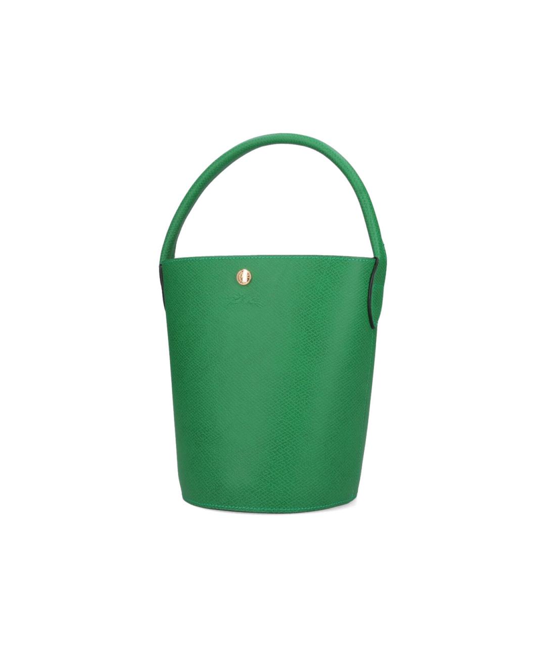 LONGCHAMP Зеленая кожаная сумка с короткими ручками, фото 2