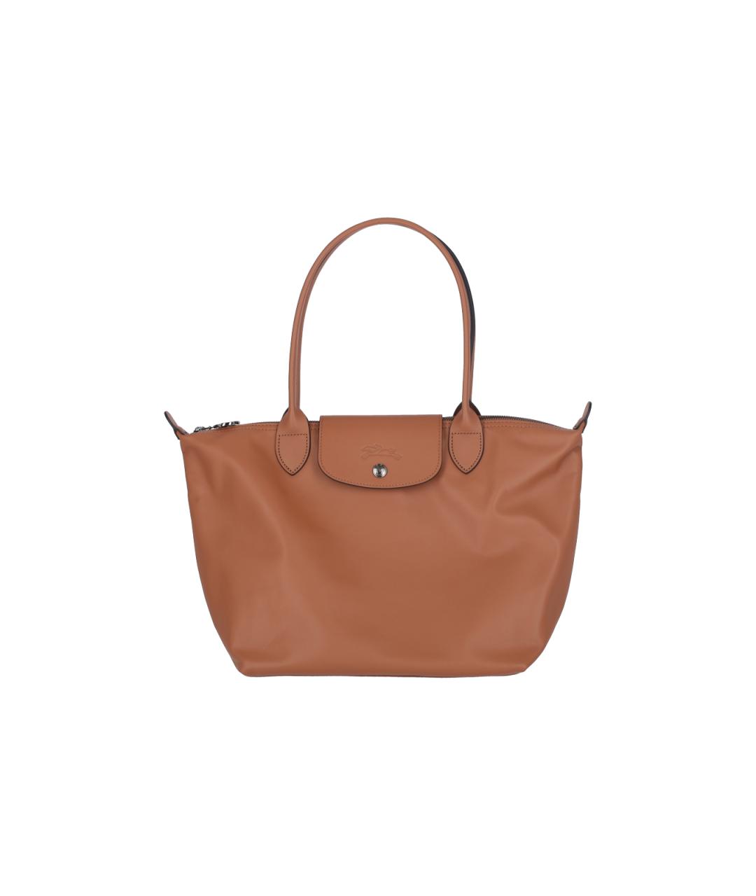 LONGCHAMP Коричневая кожаная сумка тоут, фото 1
