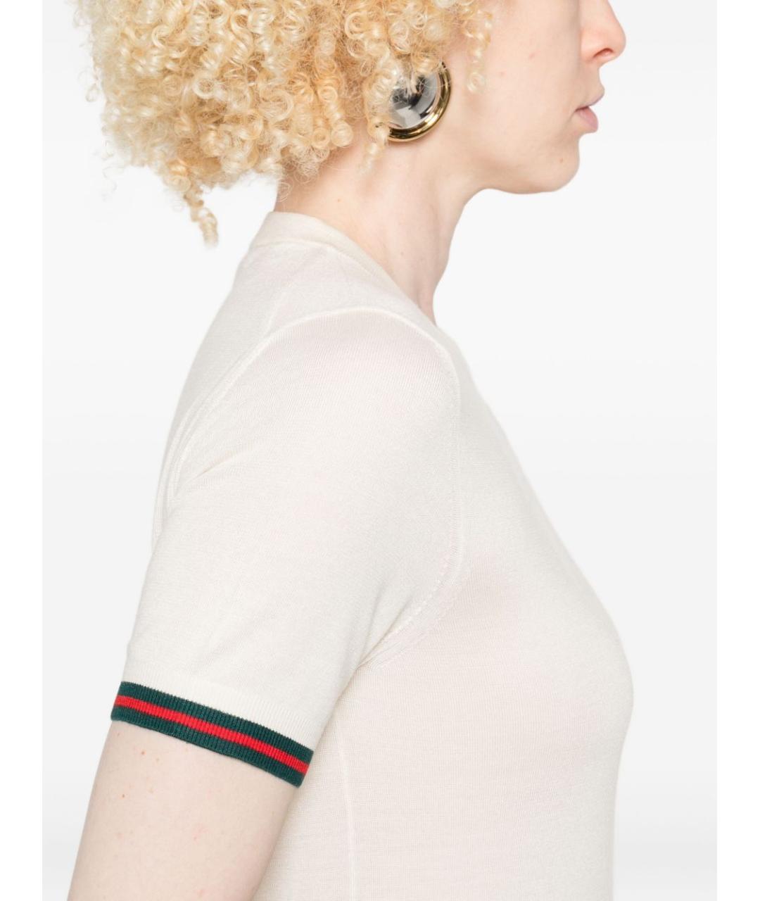 GUCCI Белая кашемировая футболка, фото 3