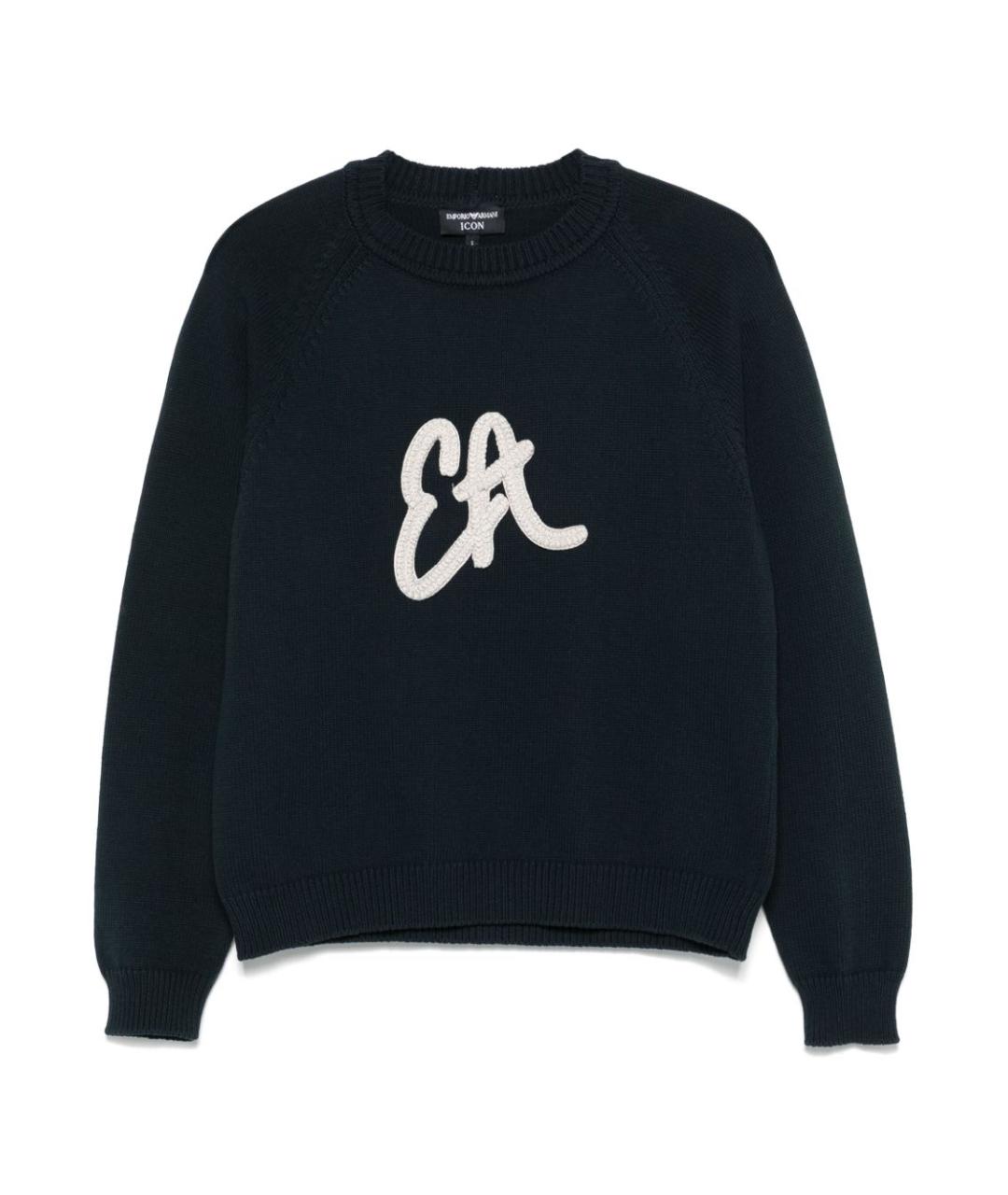 EMPORIO ARMANI Синий хлопковый джемпер / свитер, фото 1