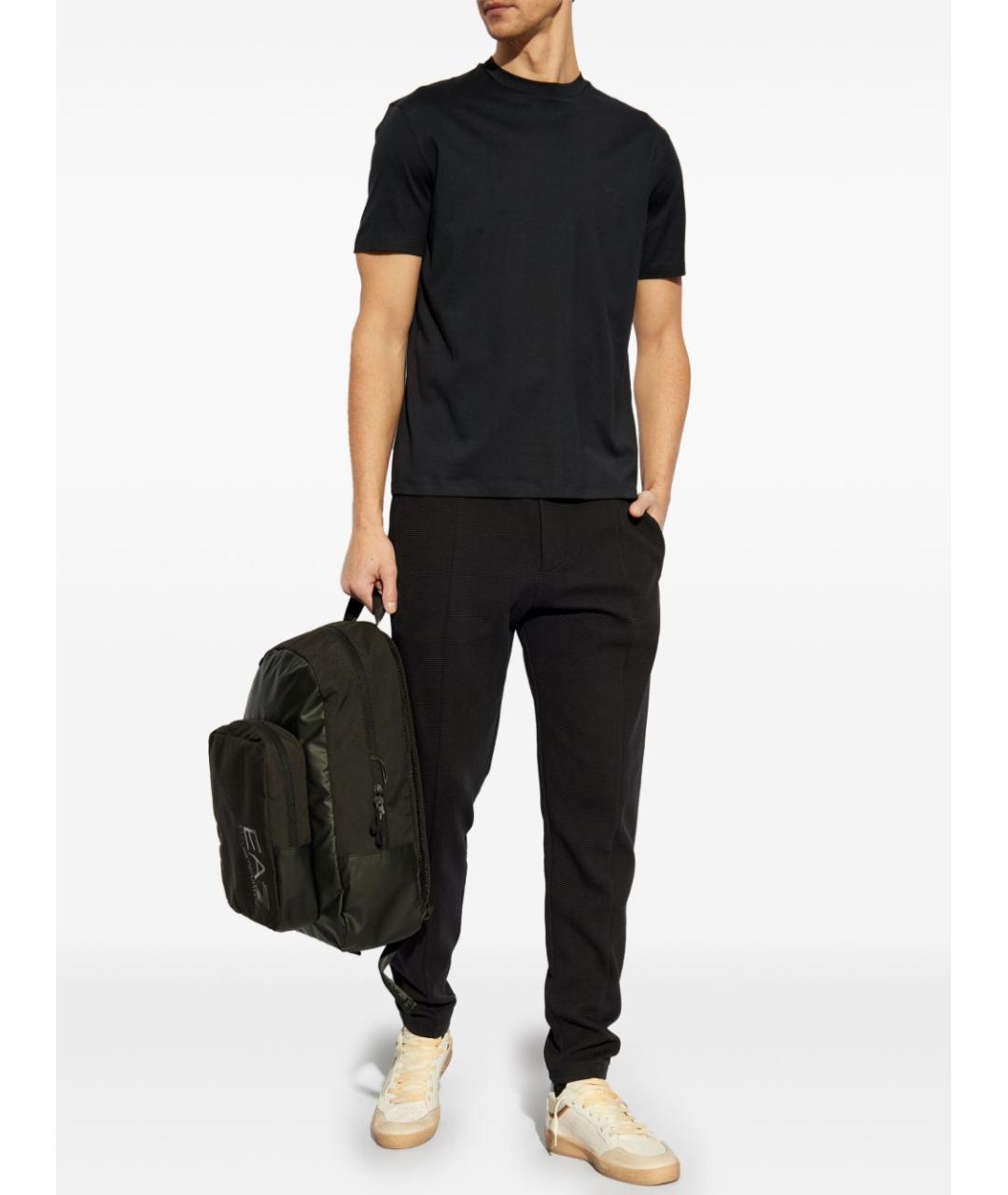 EMPORIO ARMANI Темно-синие хлопковые повседневные брюки, фото 4