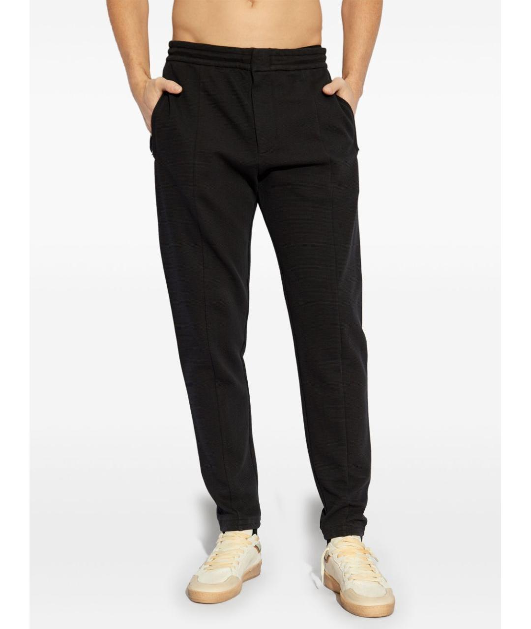 EMPORIO ARMANI Темно-синие хлопковые повседневные брюки, фото 3