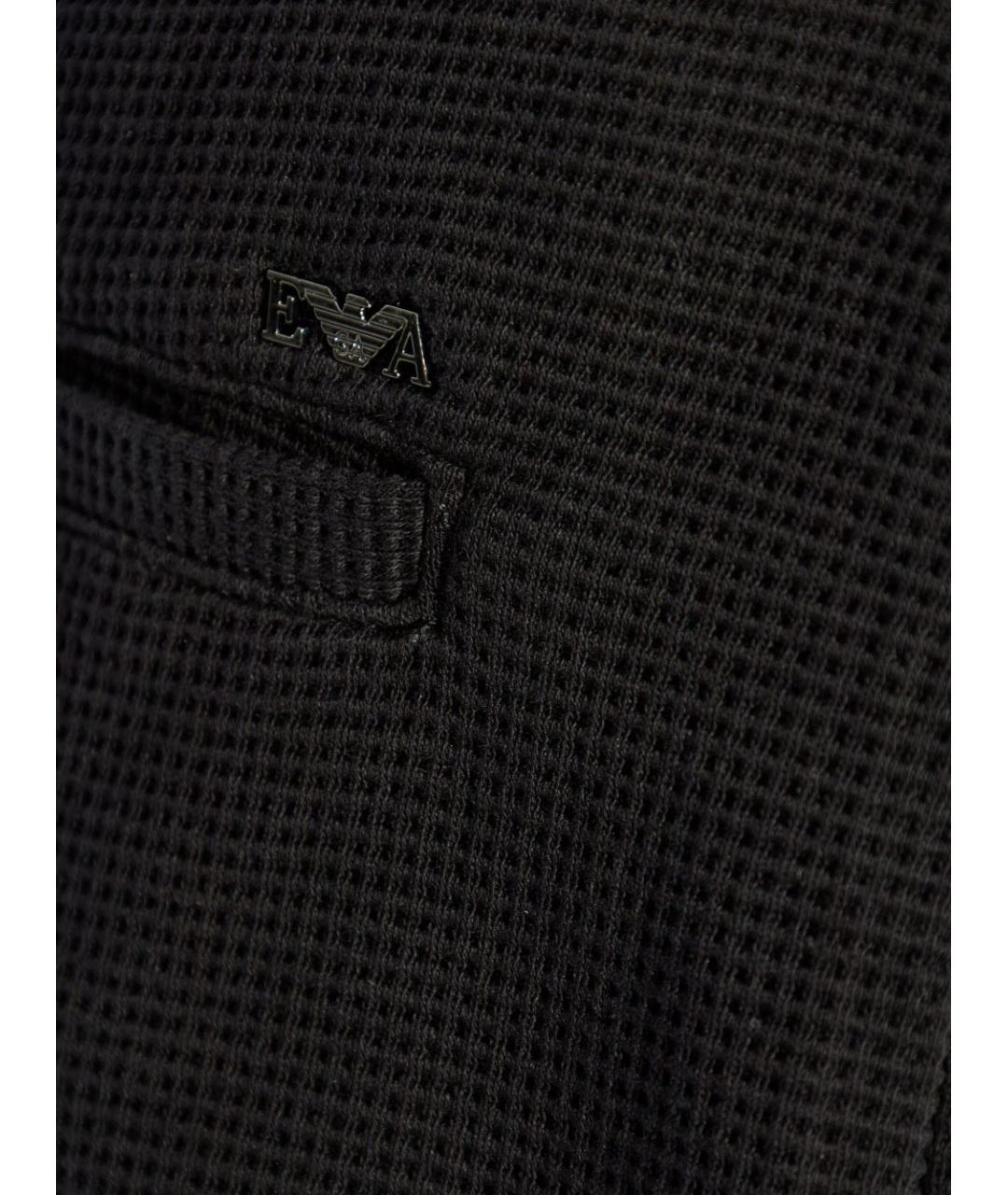 EMPORIO ARMANI Темно-синие хлопковые повседневные брюки, фото 2