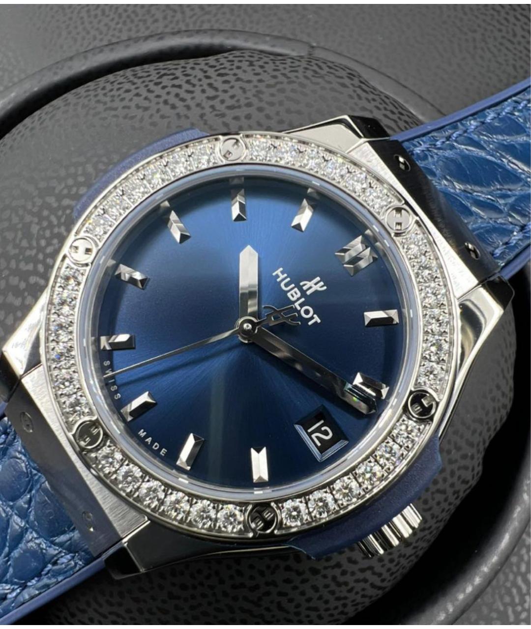 HUBLOT Синие титановые часы, фото 5