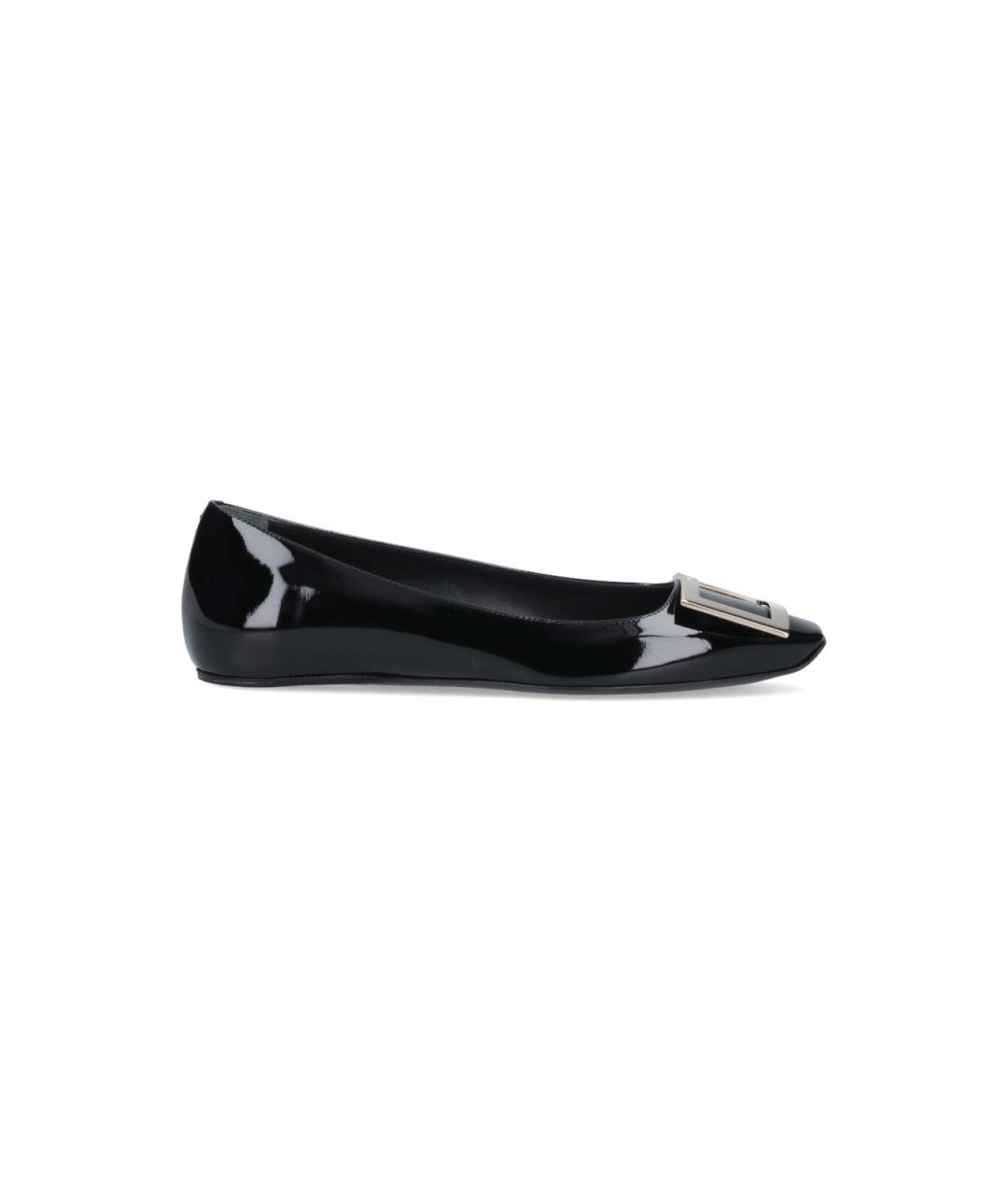 ROGER VIVIER Черные кожаные балетки, фото 1