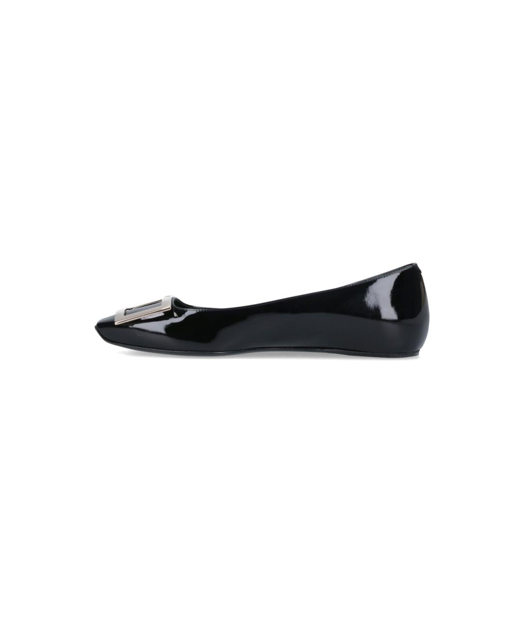 ROGER VIVIER Черные кожаные балетки, фото 3