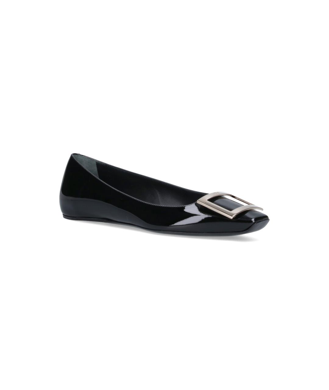 ROGER VIVIER Черные кожаные балетки, фото 2