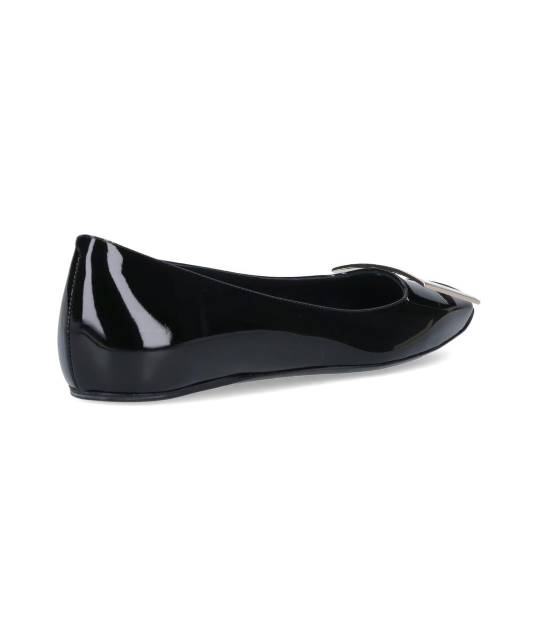 ROGER VIVIER Черные кожаные балетки, фото 4
