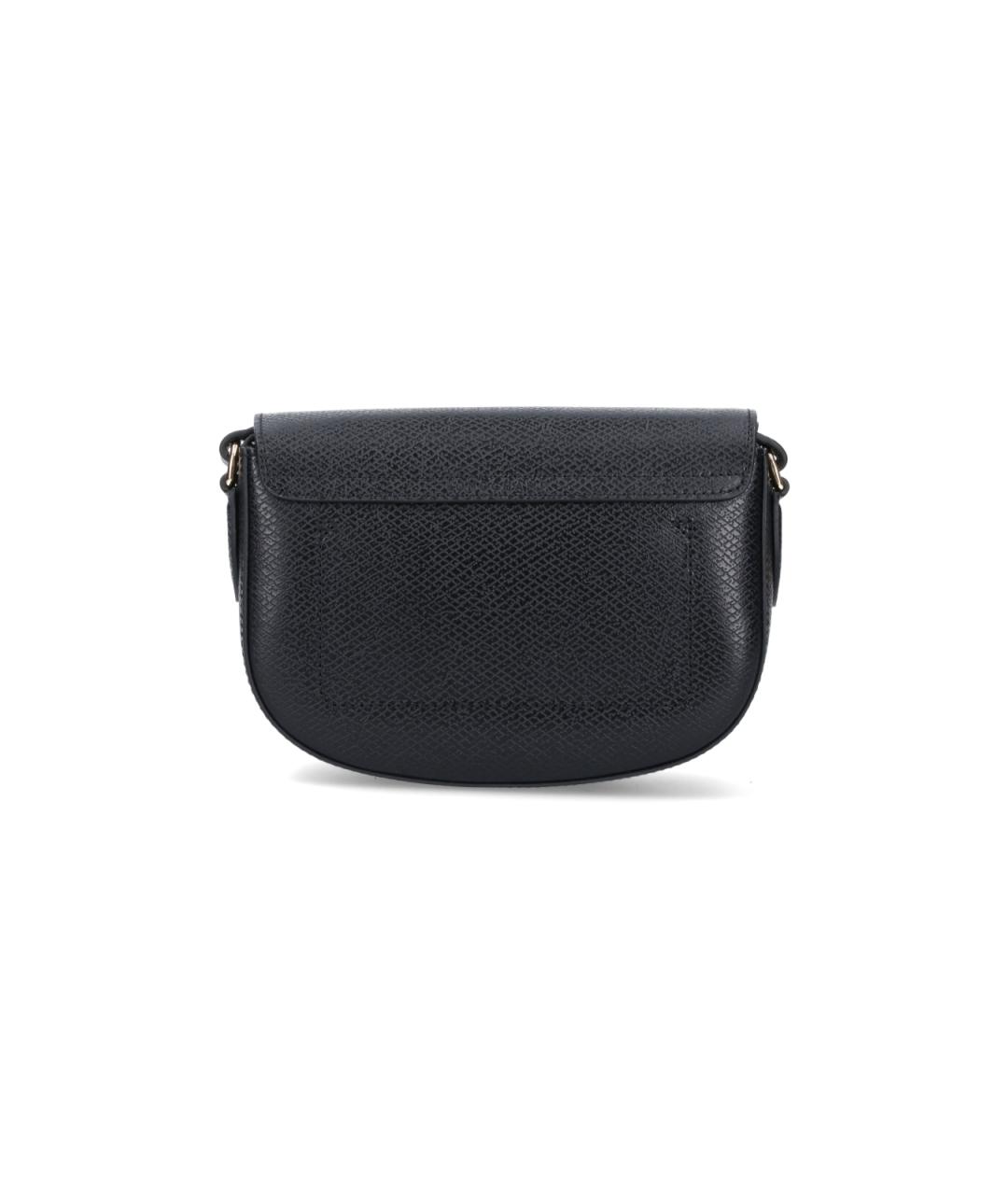 LONGCHAMP Черная кожаная сумка через плечо, фото 3