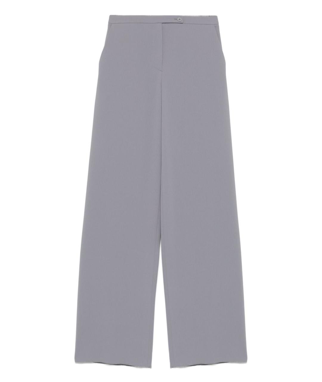 EMPORIO ARMANI Серые полиэстеровые прямые брюки, фото 1