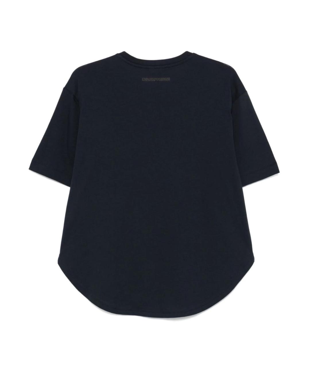 EMPORIO ARMANI Синяя хлопковая футболка, фото 2