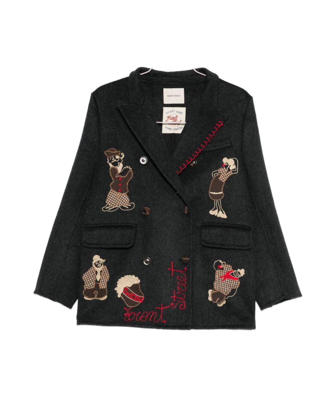 FRONT STREET Черный шерстяной жакет/пиджак, фото 1