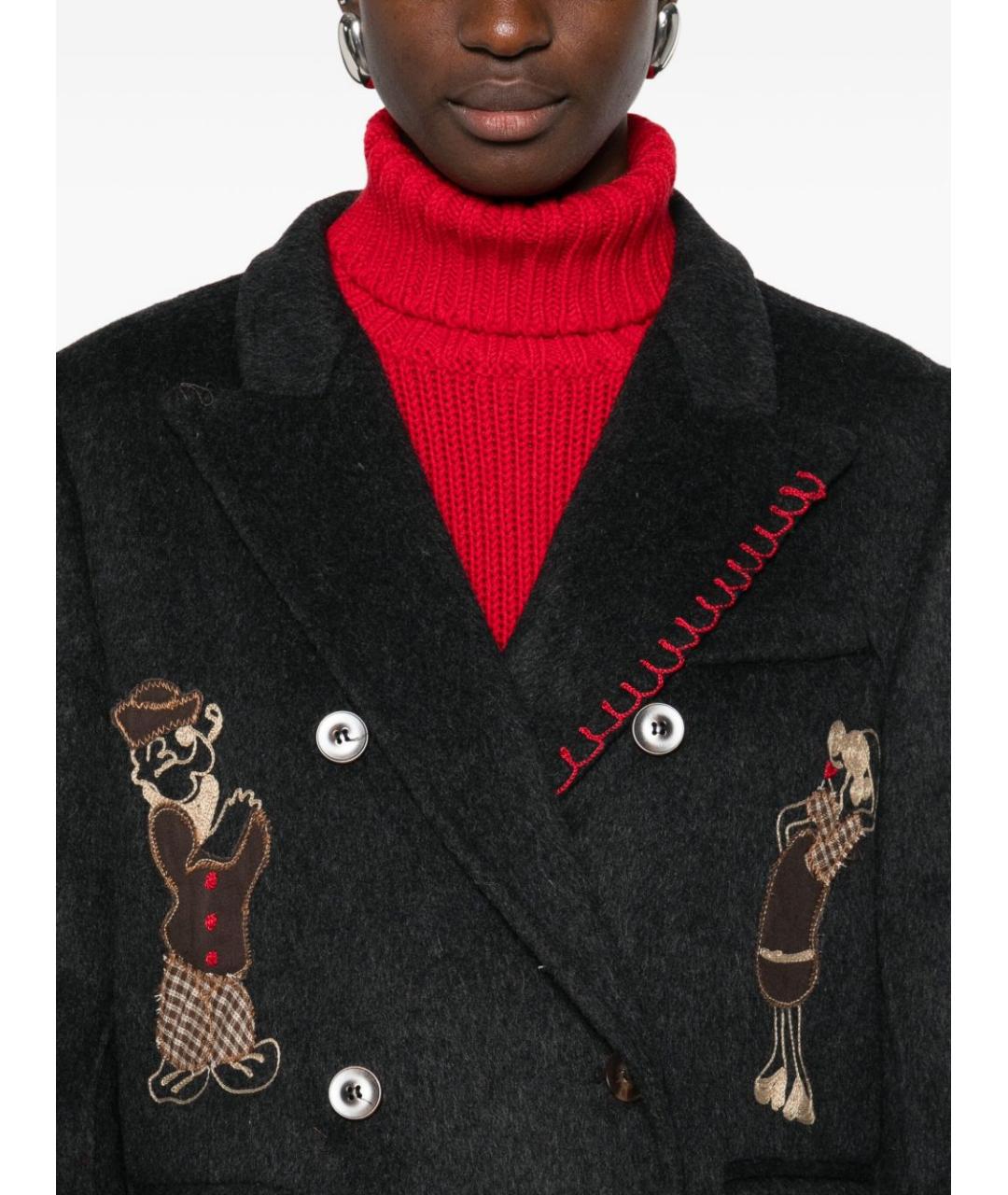 FRONT STREET Черный шерстяной жакет/пиджак, фото 3