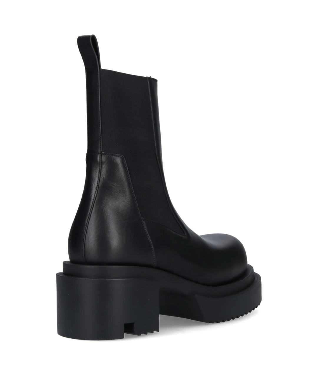 RICK OWENS Черные кожаные высокие ботинки, фото 4