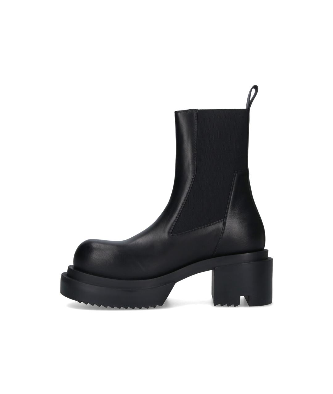 RICK OWENS Черные кожаные высокие ботинки, фото 3