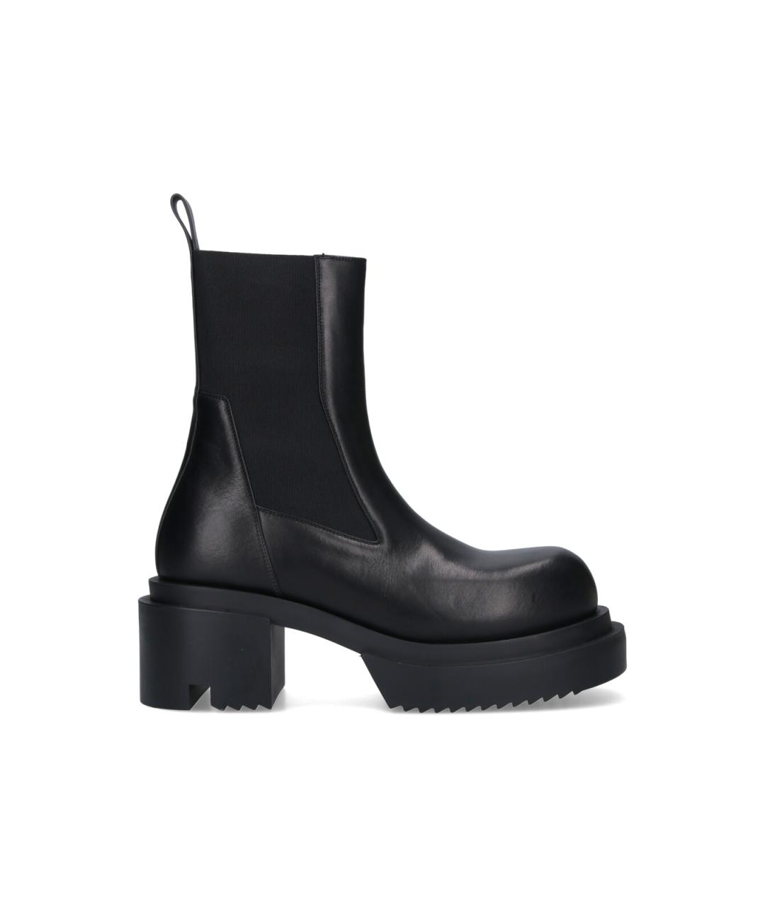 RICK OWENS Черные кожаные высокие ботинки, фото 1