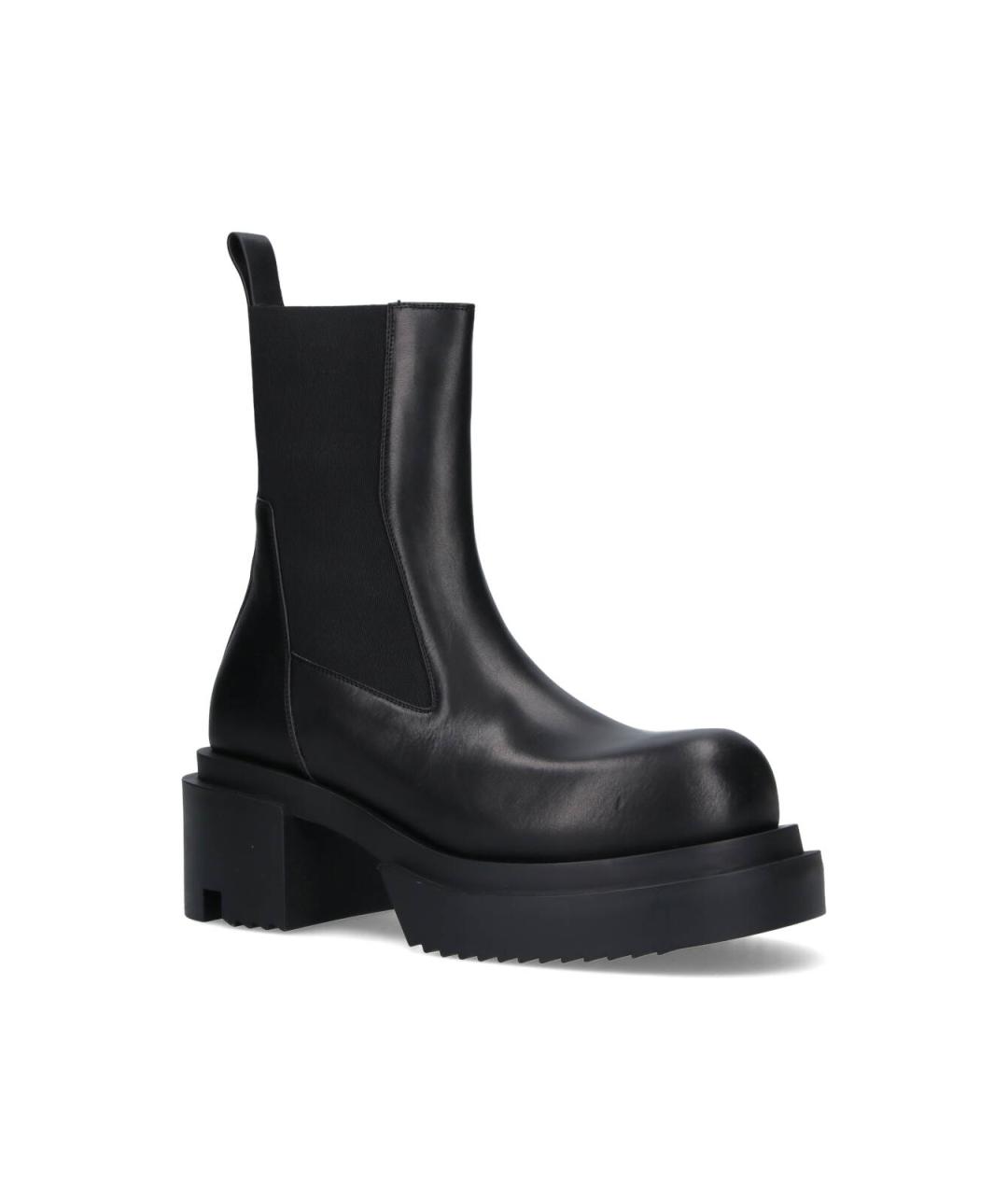 RICK OWENS Черные кожаные высокие ботинки, фото 2