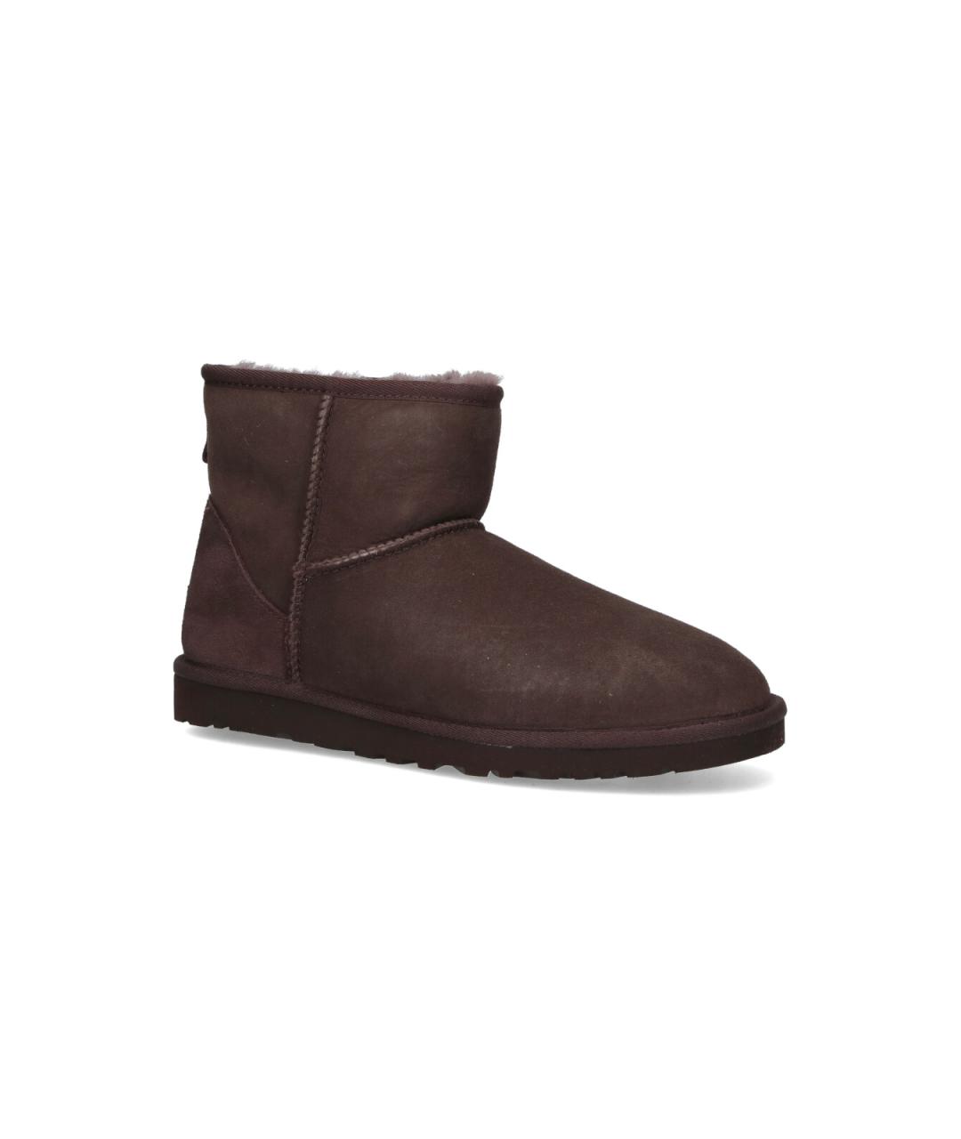 UGG AUSTRALIA Коричневые нубуковые высокие ботинки, фото 2