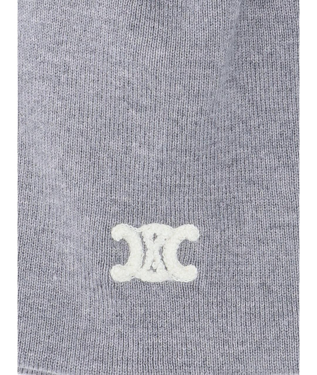 CELINE Серая шерстяная кепка/бейсболка, фото 3