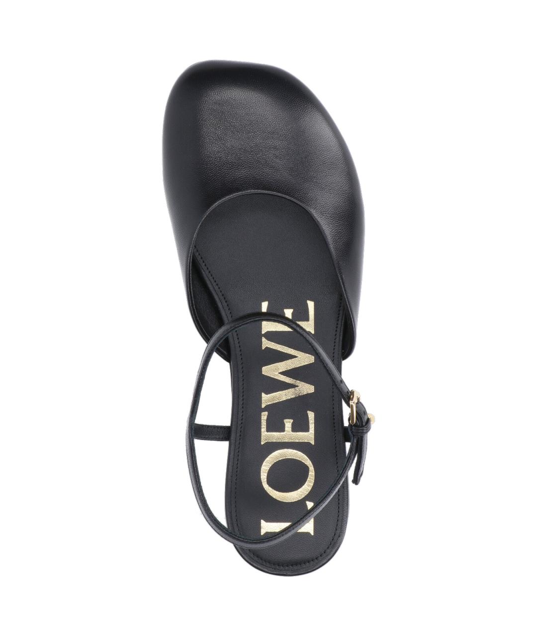 LOEWE Черные кожаные балетки, фото 5