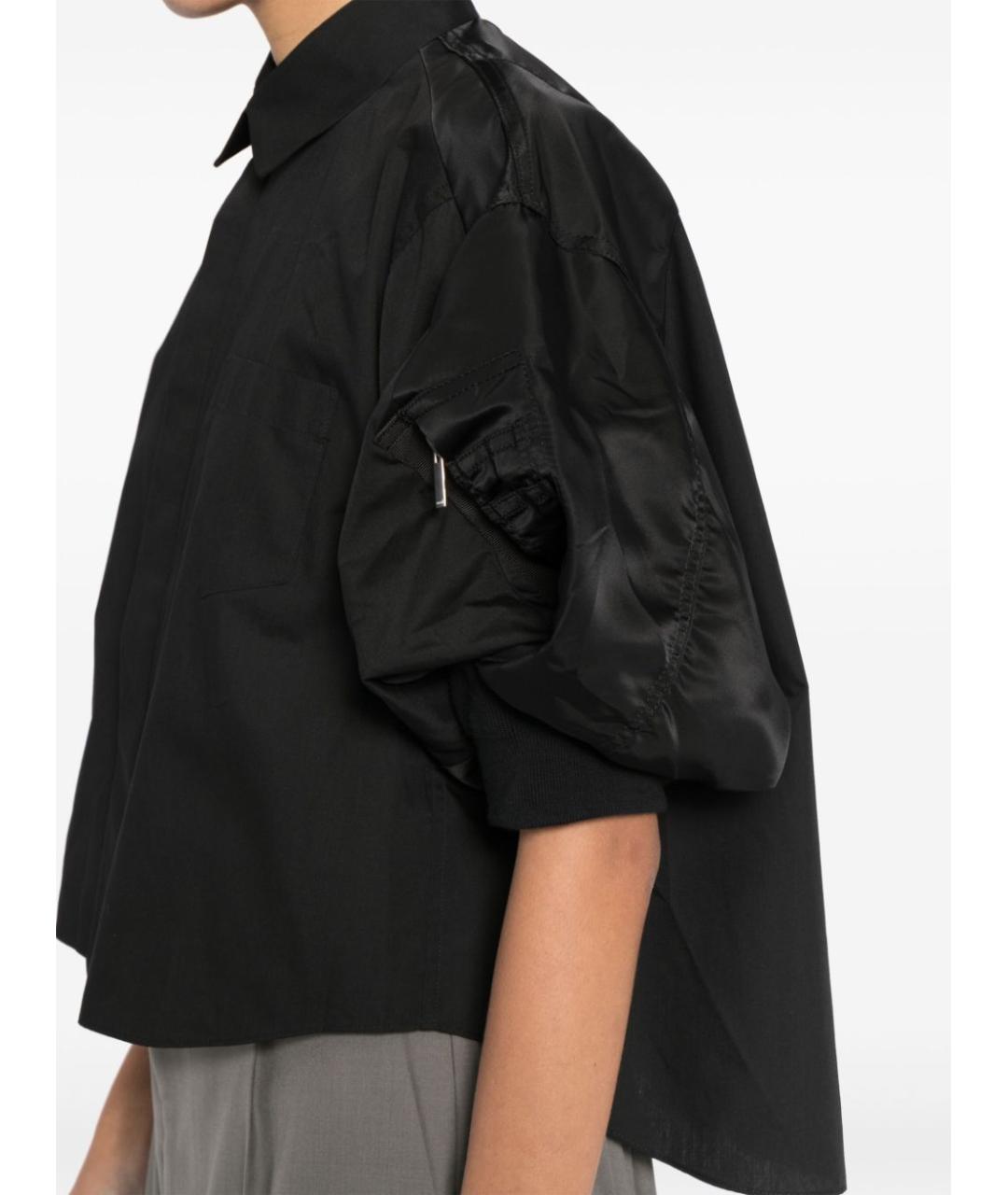 SACAI Черная хлопковая рубашка, фото 2