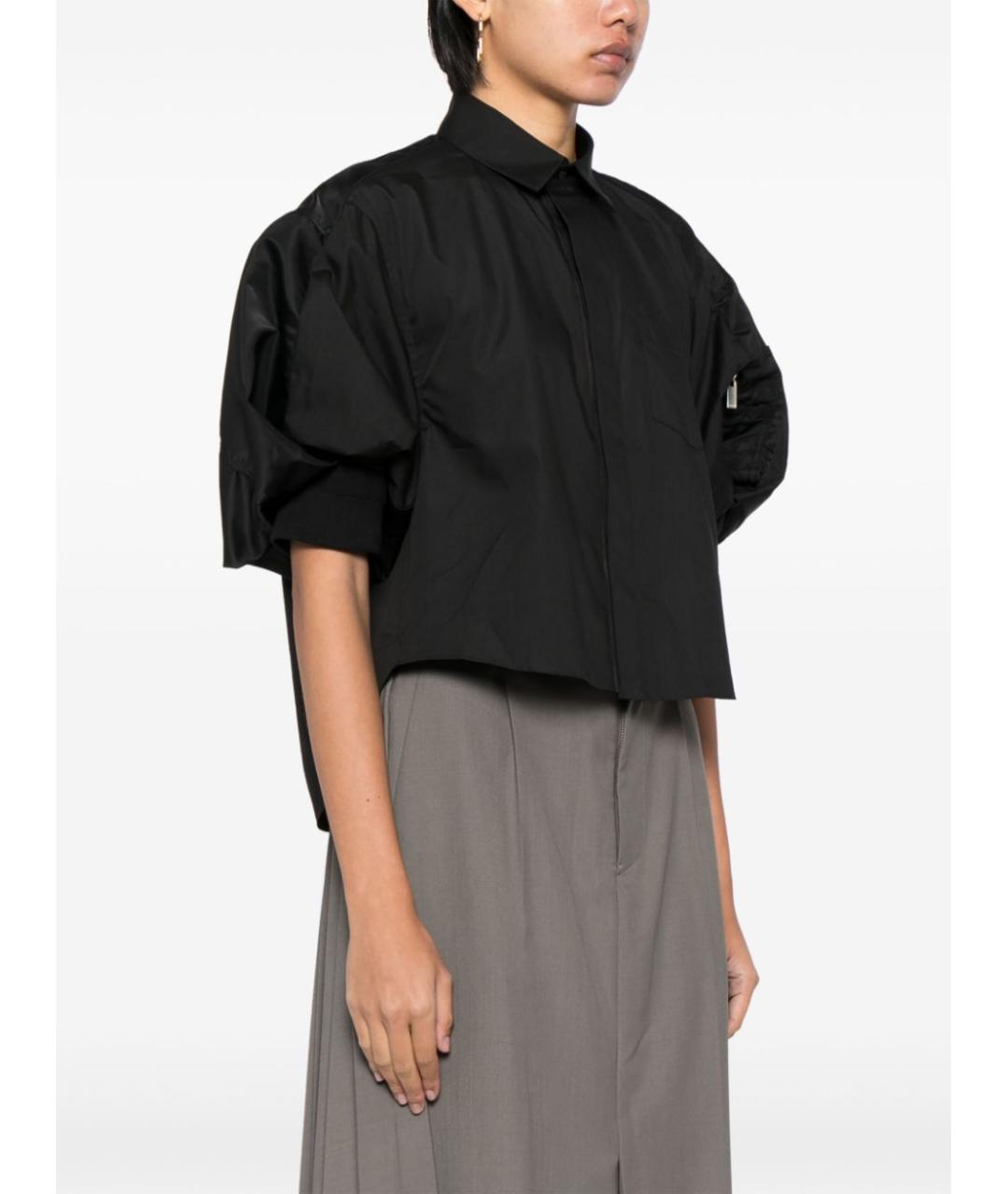 SACAI Черная хлопковая рубашка, фото 4