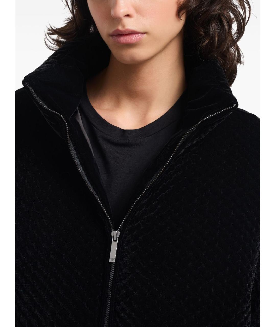 EMPORIO ARMANI Черная полиэстеровая куртка, фото 4