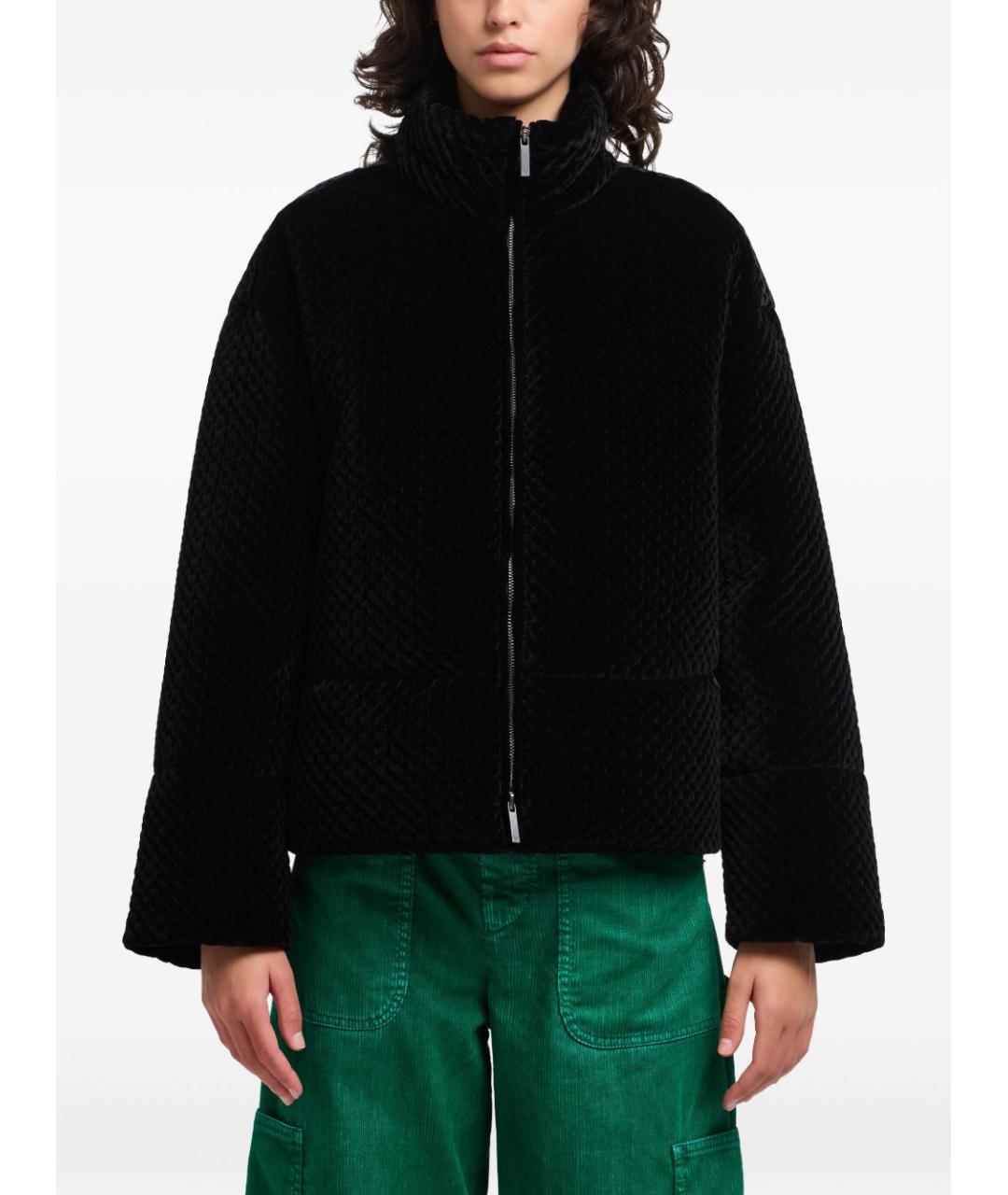 EMPORIO ARMANI Черная полиэстеровая куртка, фото 2