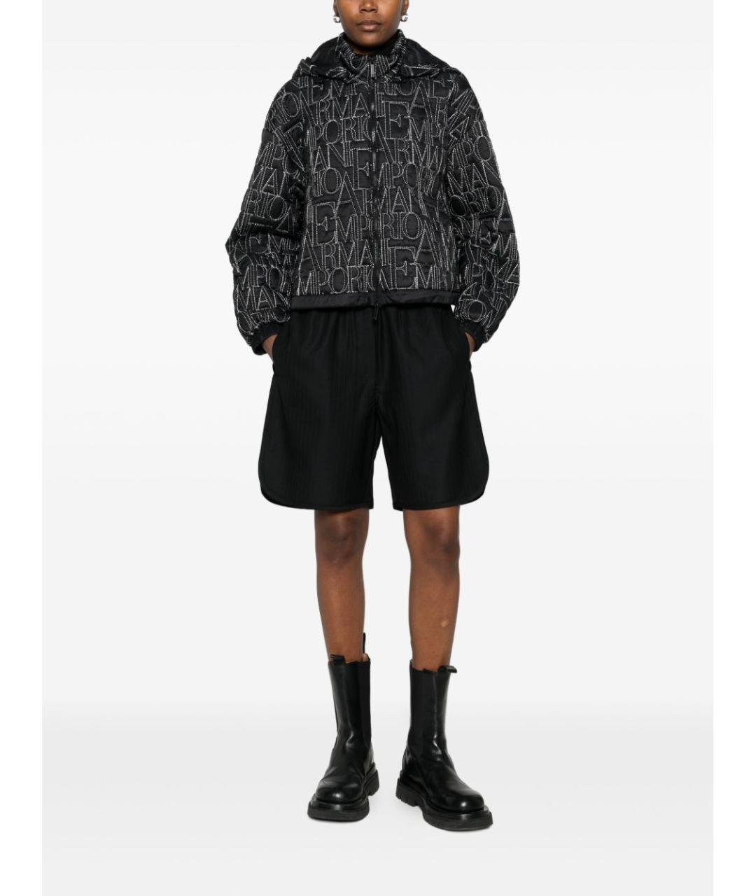 EMPORIO ARMANI Черная полиэстеровая куртка, фото 2