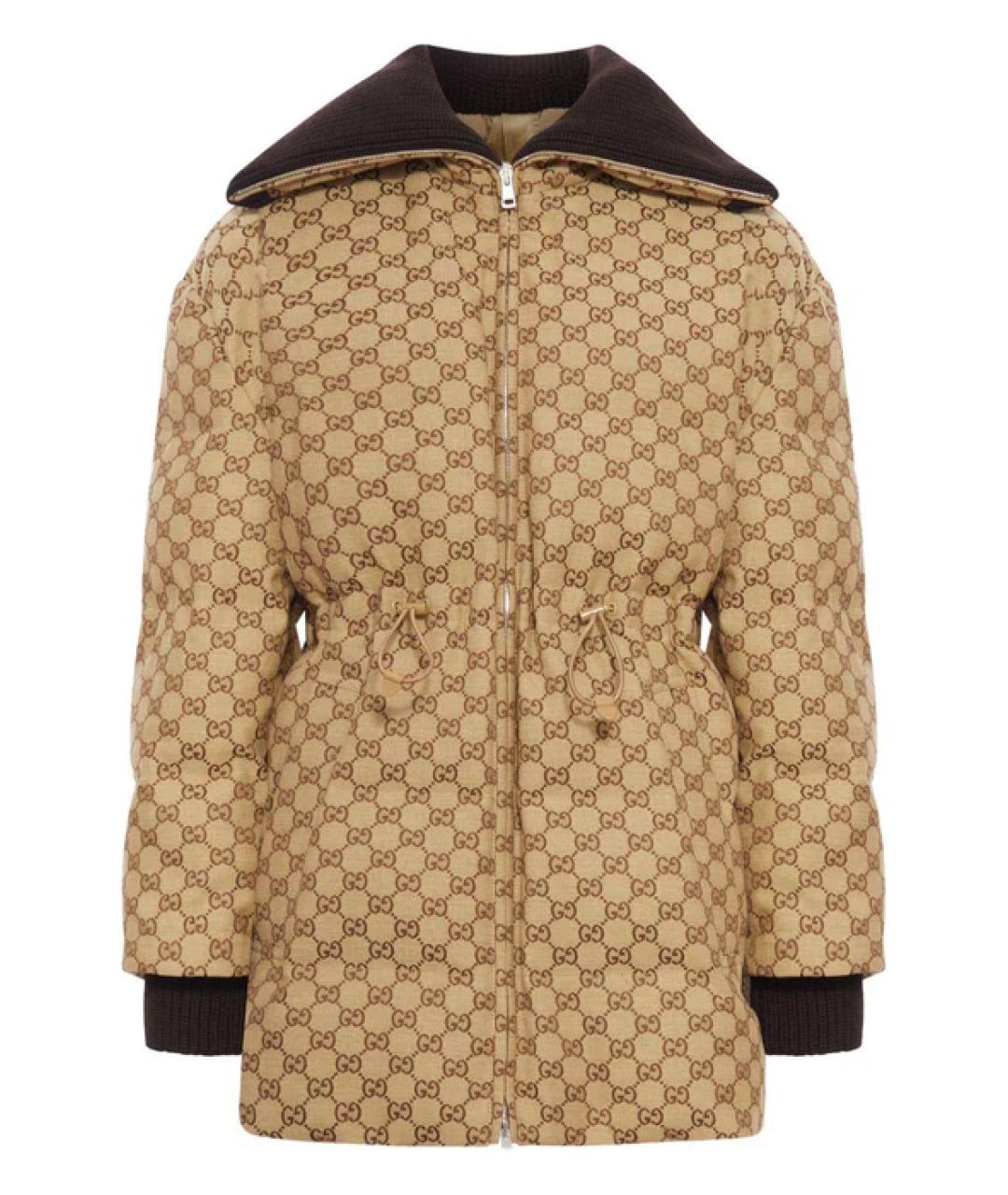 GUCCI Бежевый хлопковый пуховик, фото 1