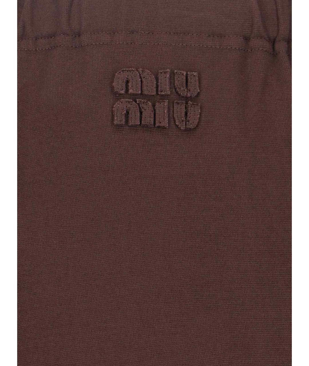 MIU MIU Коричневые прямые брюки, фото 4