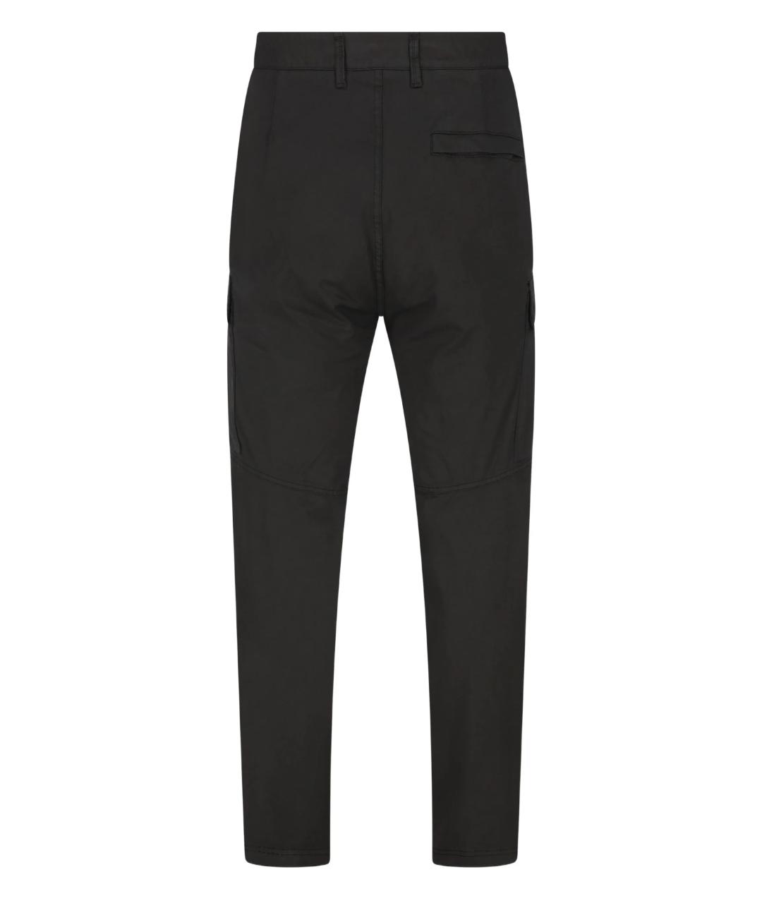 STONE ISLAND Черные хлопко-эластановые повседневные брюки, фото 1
