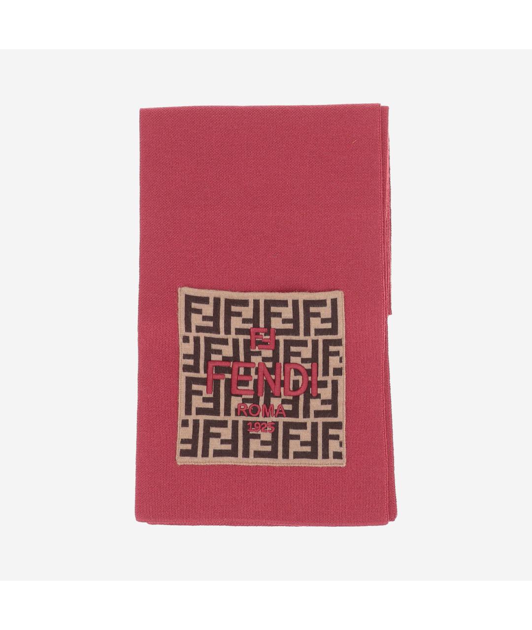 FENDI Розовый шерстяной шарф, фото 4