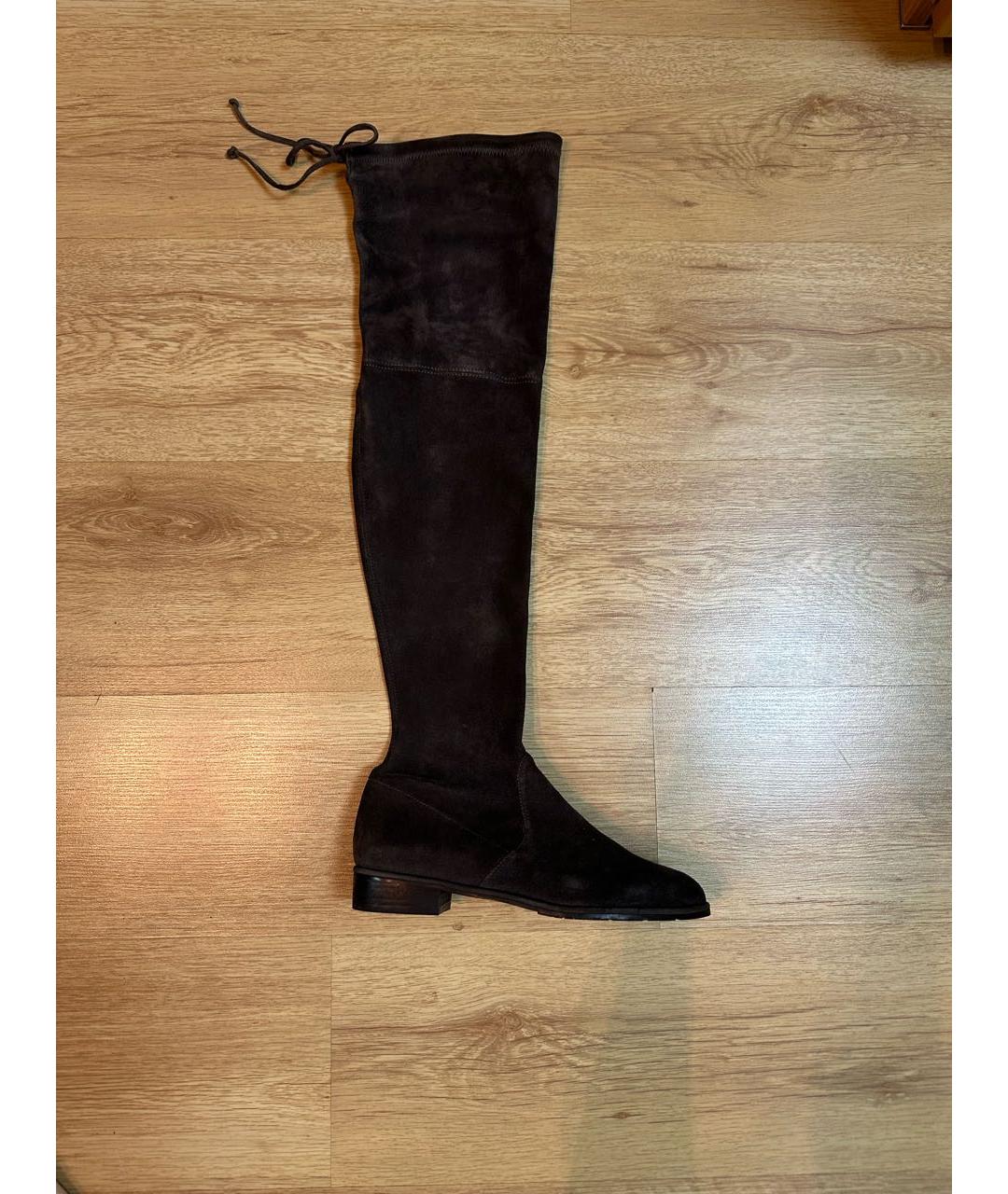 STUART WEITZMAN Серые замшевые ботфорты, фото 7