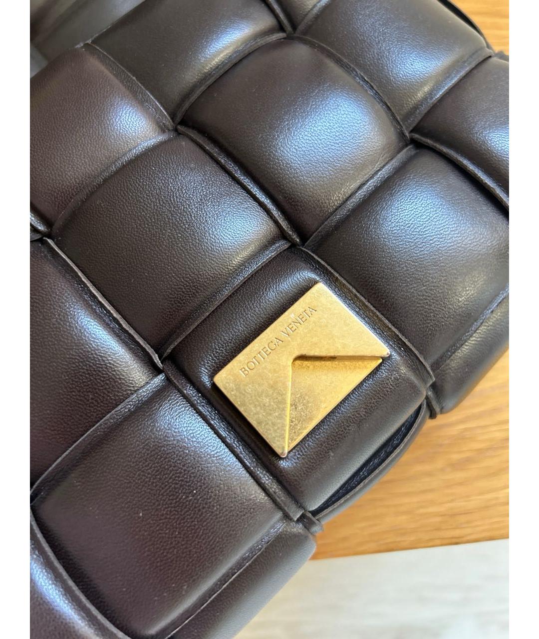 BOTTEGA VENETA Коричневая кожаная сумка через плечо, фото 4