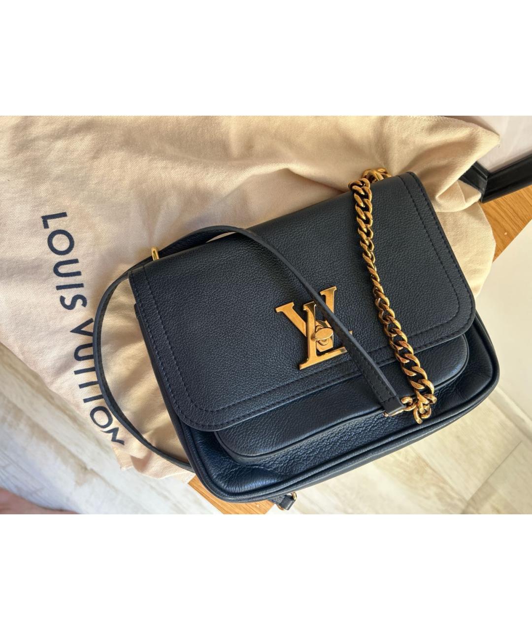 LOUIS VUITTON Черная кожаная сумка через плечо, фото 5