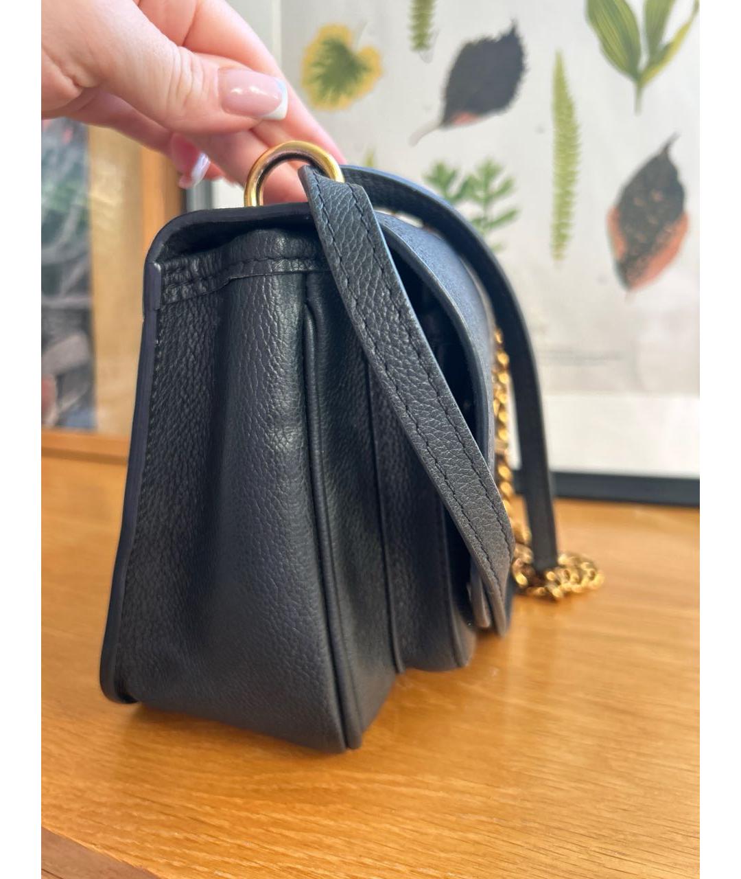 LOUIS VUITTON Черная кожаная сумка через плечо, фото 2