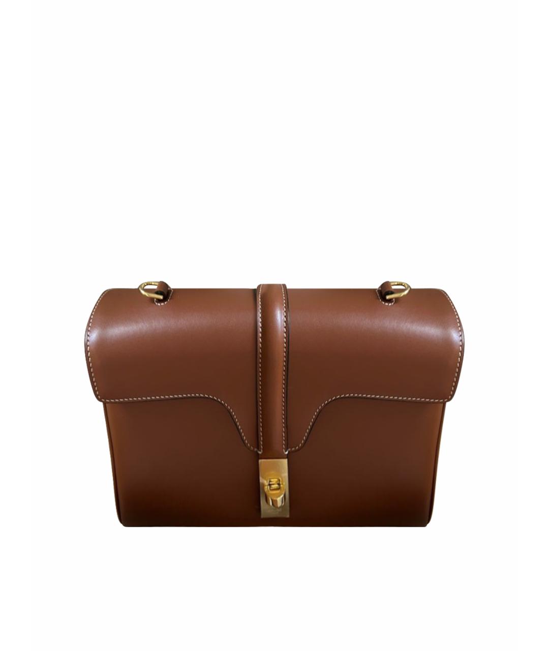 CELINE Коричневая кожаная сумка через плечо, фото 1