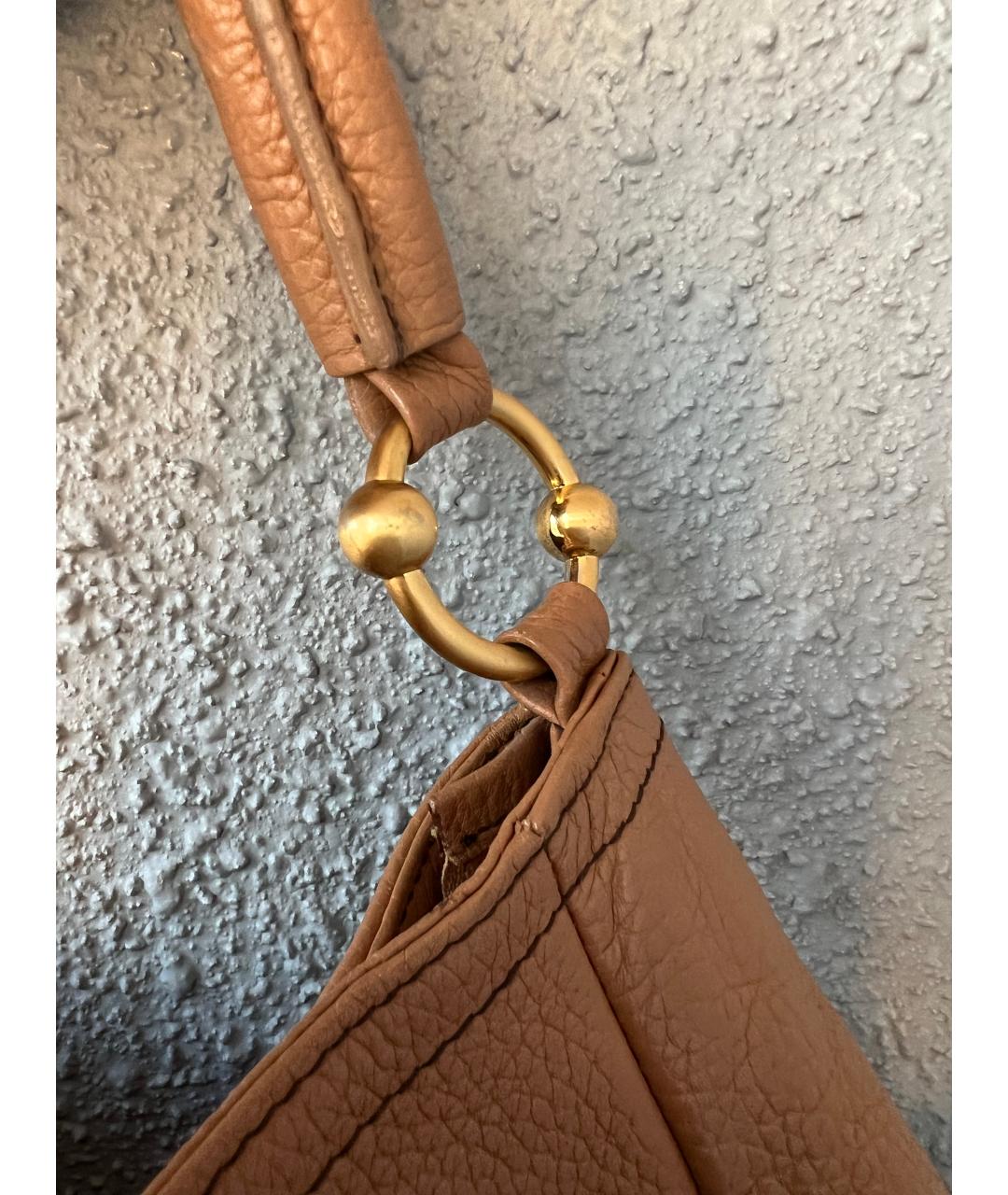 FURLA Коричневая кожаная сумка с короткими ручками, фото 4