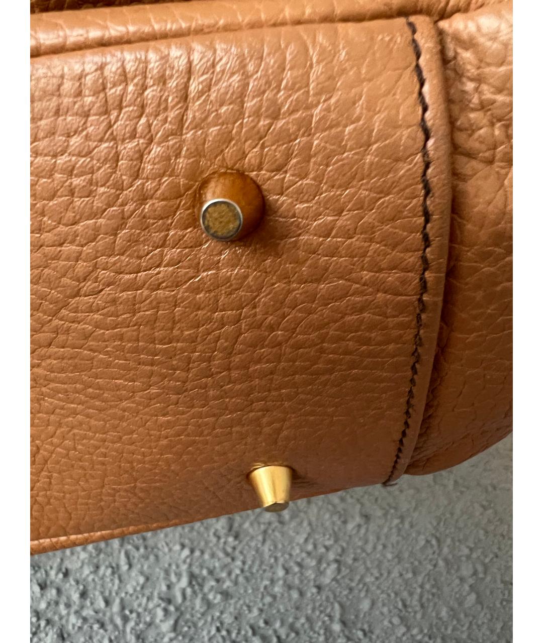FURLA Коричневая кожаная сумка с короткими ручками, фото 3
