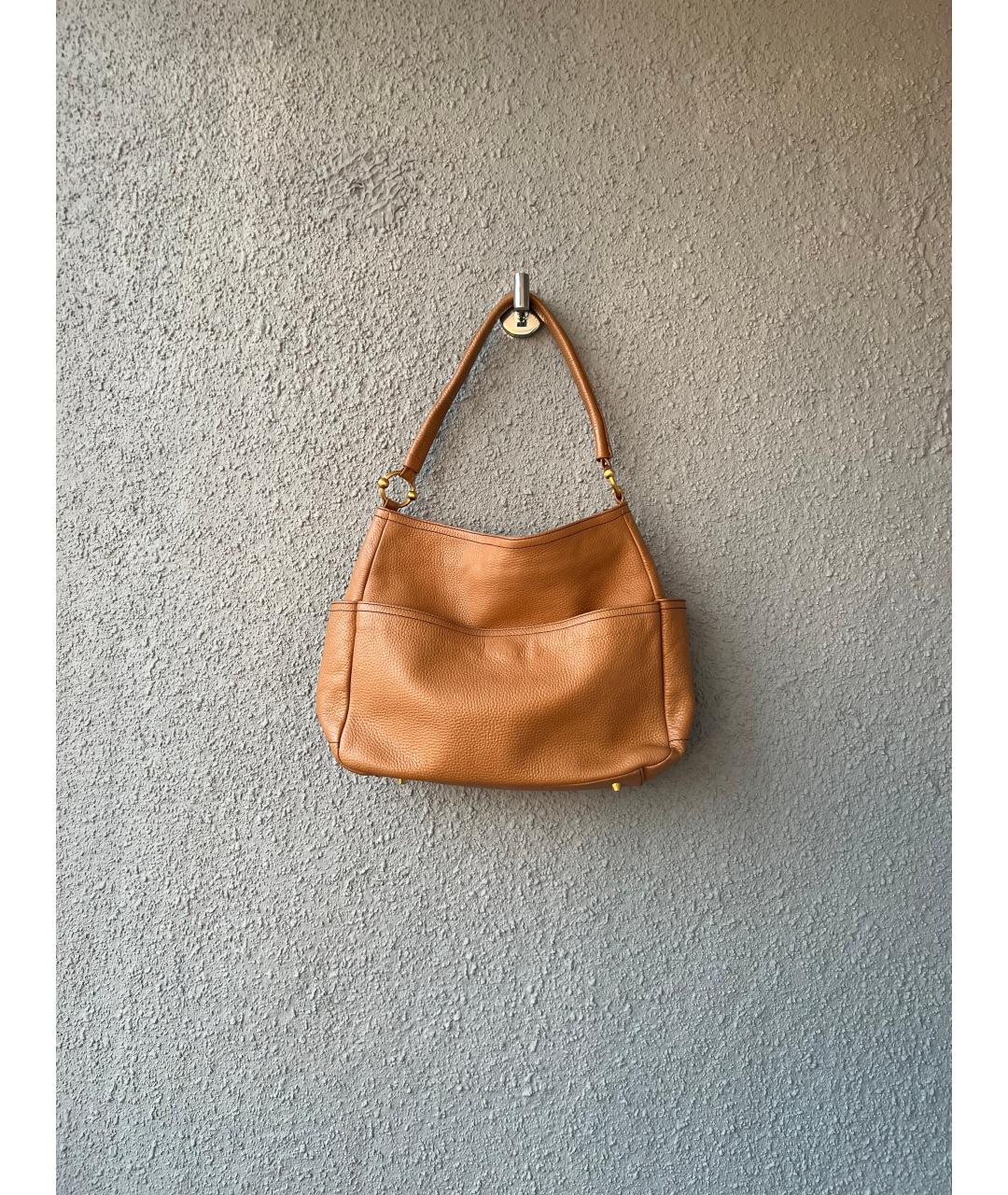 FURLA Коричневая кожаная сумка с короткими ручками, фото 8