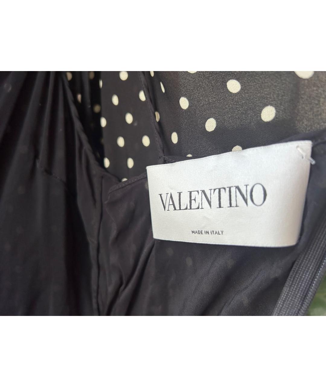 VALENTINO Черное шелковое повседневное платье, фото 4