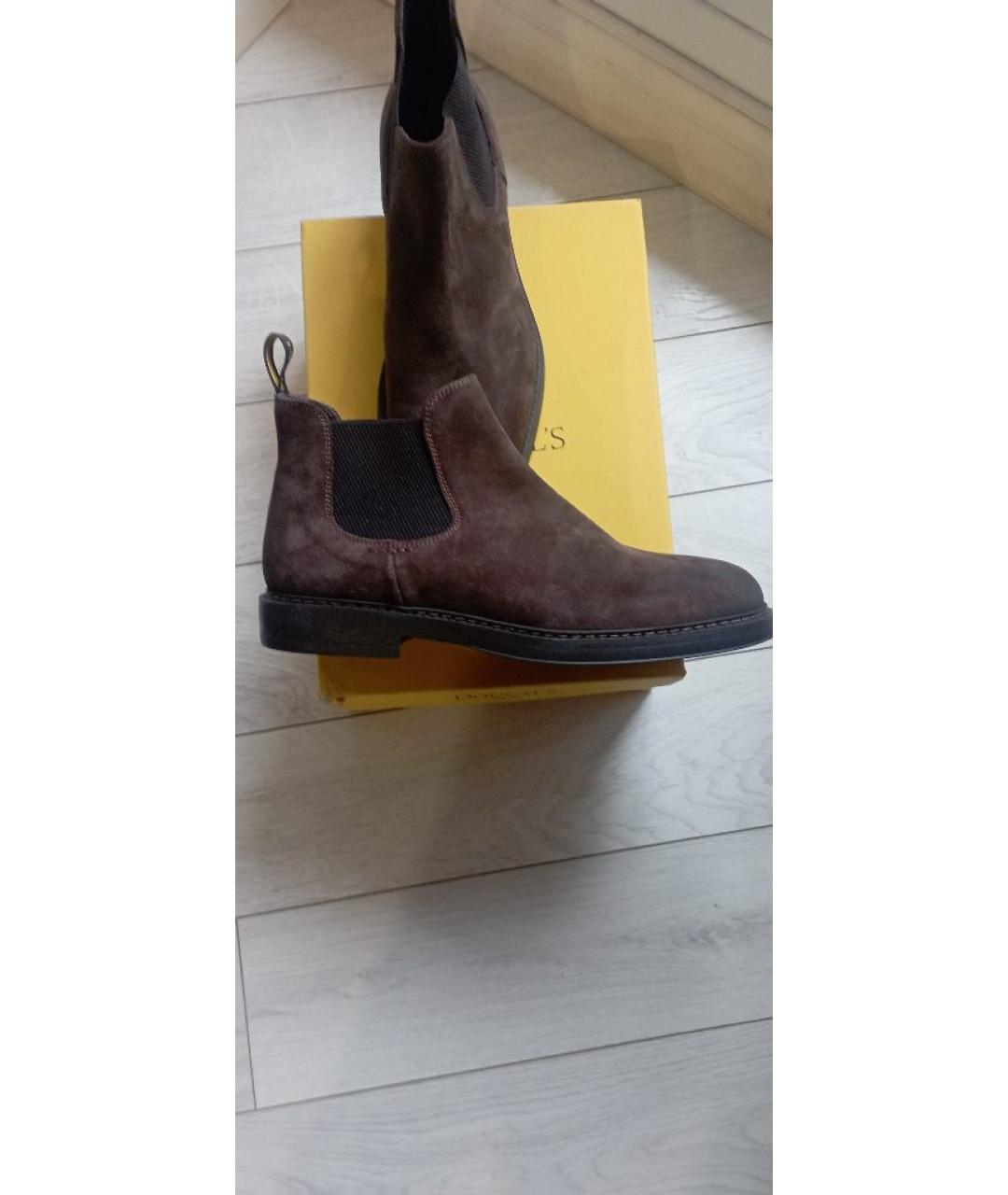 DOUCAL'S Коричневые замшевые высокие ботинки, фото 5