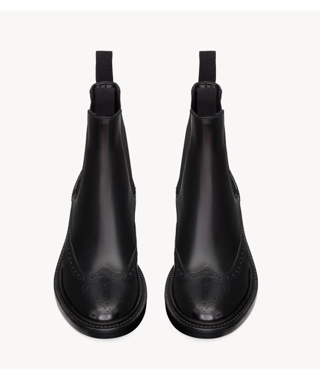 SAINT LAURENT Черные кожаные ботинки, фото 2