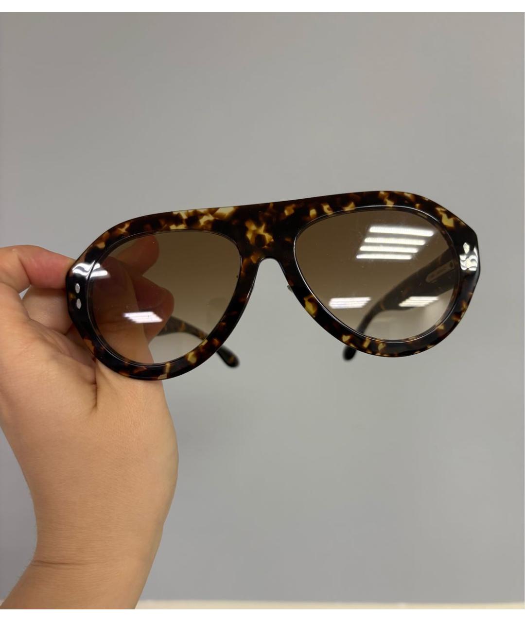 ISABEL MARANT Коричневые пластиковые солнцезащитные очки, фото 4