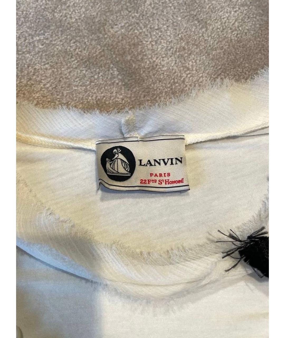 LANVIN Белая вискозная футболка, фото 7