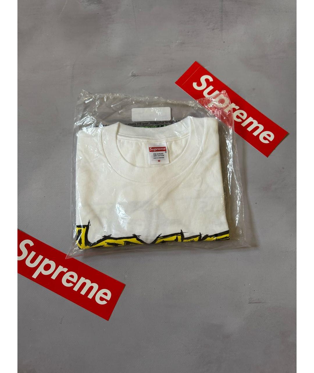 SUPREME Белая хлопковая футболка, фото 5