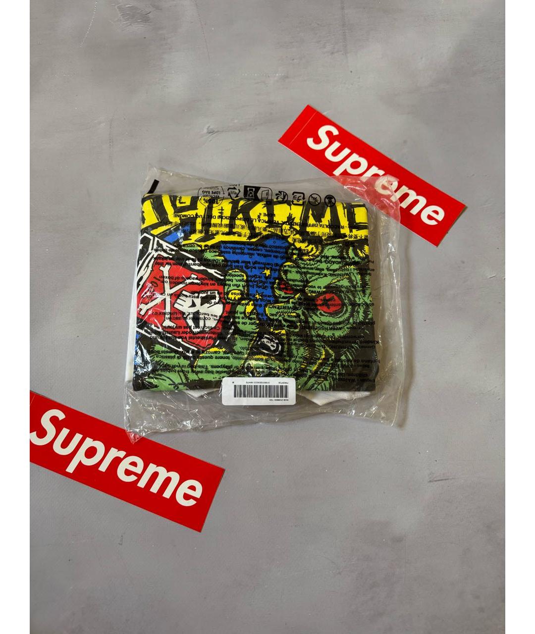SUPREME Белая хлопковая футболка, фото 3