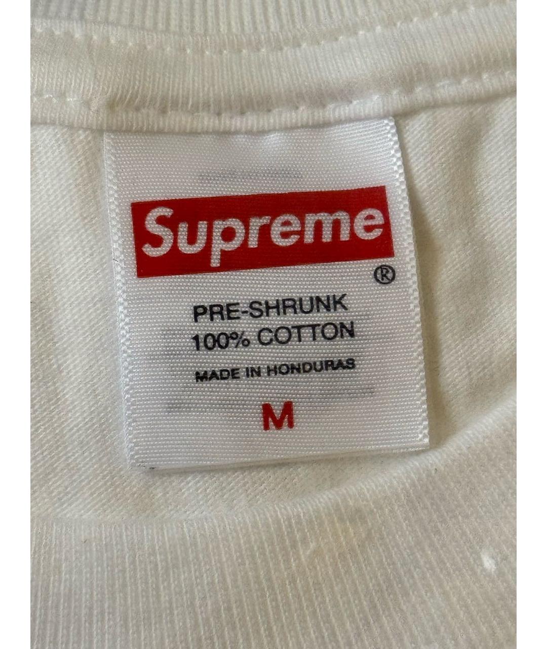 SUPREME Белая хлопковая футболка, фото 6