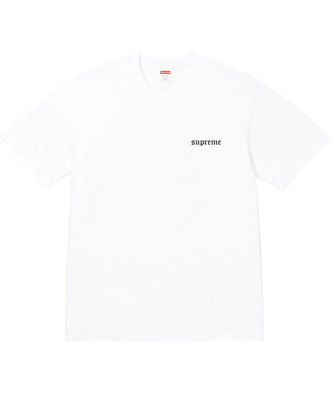 SUPREME Белая хлопковая футболка, фото 2